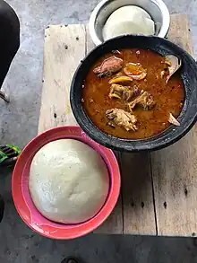 Fufu and light soup in asanka