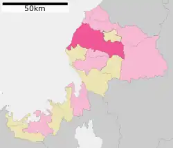 Location of Fukui in Fukui Prefecture