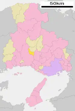 Location of Fukusaki in Hyōgo Prefecture