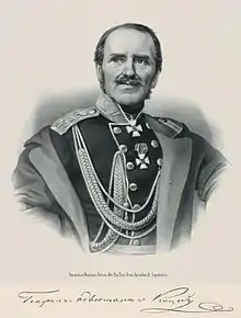 Paul Demetrius von Koztebue, from the "Portraits of persons distinguished by their merits and commanding active units in the war of 1853-1856.", c. 1860.