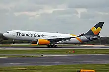 An AirTanker Airbus A330 G-VYGK wet-leased to Thomas Cook Airlines, 2015.