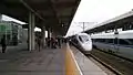 G6327/6326 (left) and D3112 (right) meeting at Chaoshan railway station (Platforms 1 & 2)