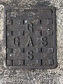 Image 118Manhole for domestic gas supply, London, UK (from Natural gas)