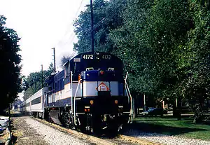 U34CH 4172 on the "Farewell to the U34CH" excursion at Hillsdale, New Jersey, August 27, 1994