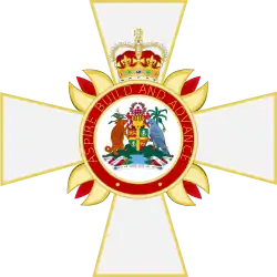 The insignia of the Order of the Nation featuring St Edward's Crown