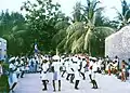 Gaa odi lava. Popular celebration in Holhudu Island. Dance performed by men, 1991.