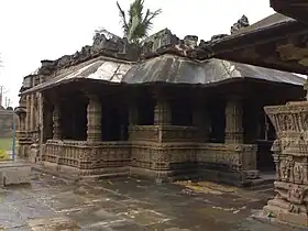 Old, dark building with ornate carvings