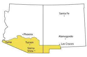 Image 24The Gadsden Purchase (shown with present-day state boundaries and cities) (from History of Arizona)