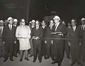 Ceaușescu cutting a ribbon there in the same year