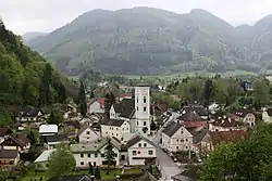 Aerial view of Gaming, Austria