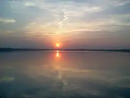 Sunset over Shukravari lake