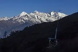 Ganesh Mountain range seen from Chandanbari, Rasuwa