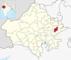 Location of Gangapur City district in Rajasthan