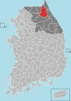 Location in South Korea