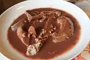 Goose in blood sauce at a restaurant in Willmersreuth