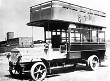 Photograph of a Ganz bus in 1914