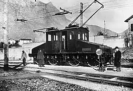 Image 28A prototype of a Ganz AC electric locomotive in Valtellina, Italy, 1901 (from Rail transport)