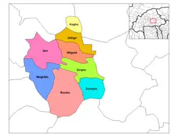 Zam Department location in the province