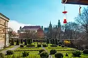 Museum Gardens with a view of the Wawel Hill