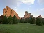 A cluster of fins at Garden of the Gods, Colorado Springs, Colorado, US.