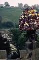 Garland on pinnacle (castle in distance)