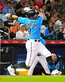 Hampson with the Miami Marlins in 2023