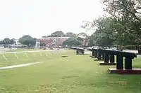 Display of some of the oldest and most rare English cannons in the West Indies at the Savannah