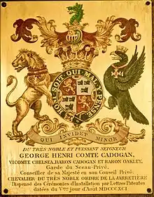 Garter stall plate of George, 5th Earl Cadogan