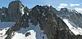 Mount Gayley (centered) seen from Temple Crag, with Mt. Sill behind (left).