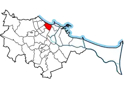 Location of Brzeźno within Gdańsk