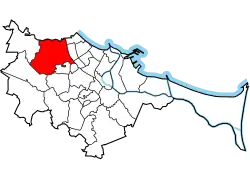 Location of Oliwa within Gdańsk