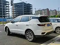 The rear view of the 2020 Geely Yuanjing X6 facelift.