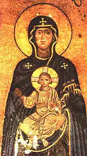 Gelati Theotokos. The use of costly mosaics in church decorations heralded Georgia's imperial ambitions.