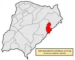 location of General Alvear Department in Corrientes Province