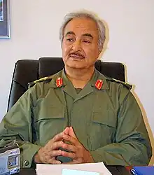 Image 20Field Marshal Khalifa Haftar, the head of the Libyan National Army, one of the main factions in the 2014 civil war. (from Libya)