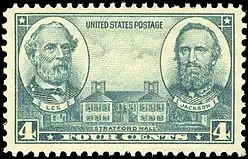 Robert E. Lee, Stonewall Jackson and Stratford Hall, Army Issue of 1936