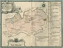 Map of the country roads through Kronoberg county in 1731.