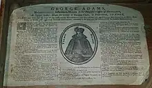 Trade Card for George Adams, instrument maker, date unknown, bef. 1773