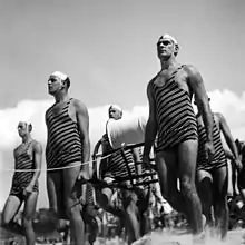 Image 39The surf lifesaving movement originated in Australia. (Pictured: surf lifesavers, Bondi Beach, 1930s). (from Culture of Australia)