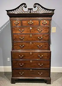 Chippendale-Style George III Mahogany Chest on Chest, Circa 1770