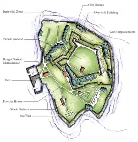 Map of Georges Island and Fort Warren