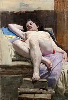 Nude Female Figure, Lying Down