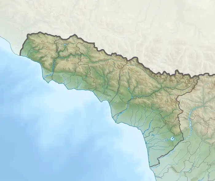 Map showing the location of Pskhu-Gumista Strict Nature Reserve