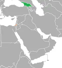 Map indicating locations of Georgia and Palestine