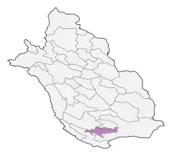 Location of Gerash County in Fars province