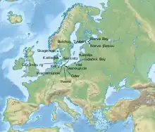 a map of Europe showing the locations of Z39's service with dots