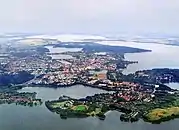 Aerial view of Schwerin on the lakes