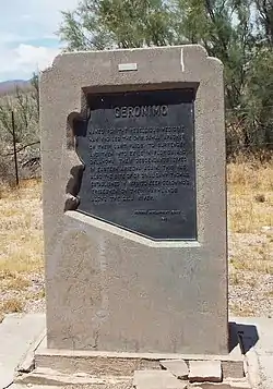 Historic Geronimo Town marker.