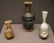 Roman head-shaped glass vessels