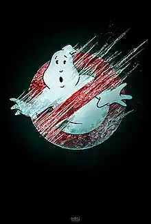 Teaser poster showing Ghostbusters logo covered in ice.